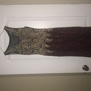 Embellished Lace Long Prom dress